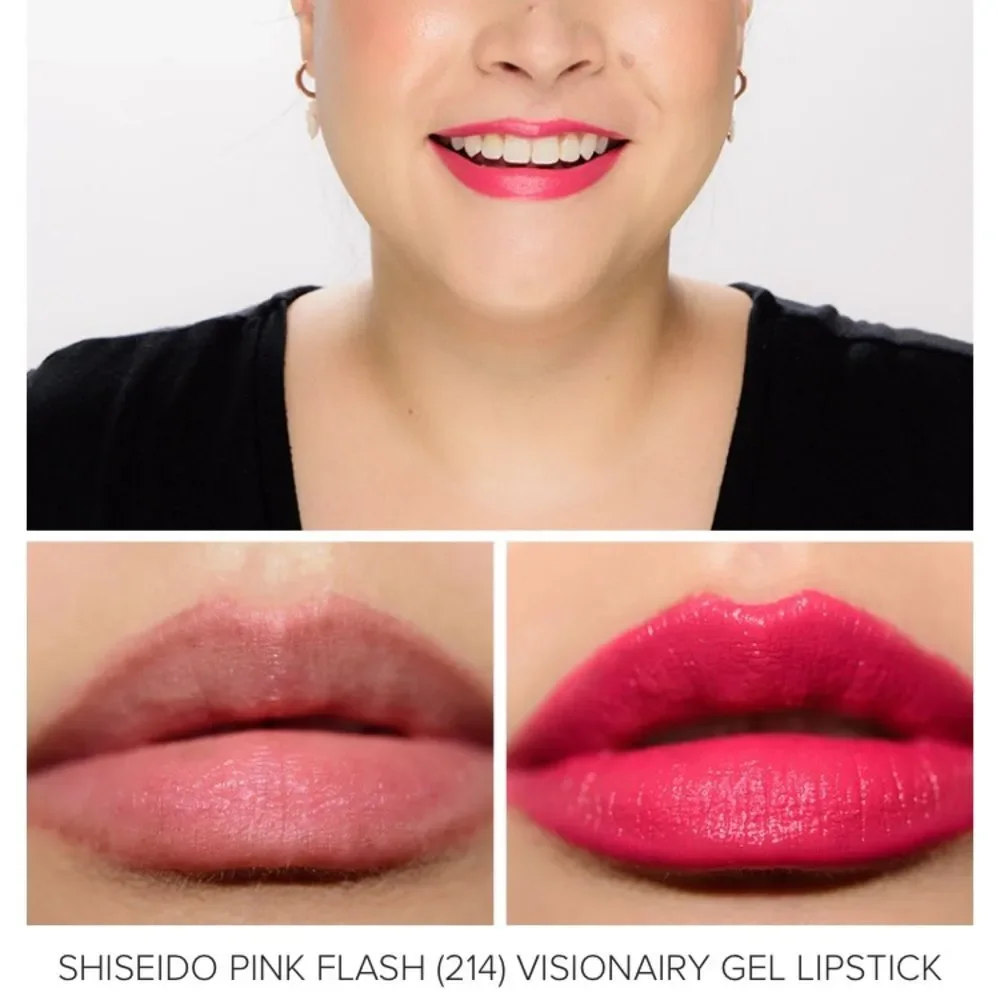 Shiseido Pink Flash 214 Visionary Gel Lipstick Hot Pink Full Size Discontinued